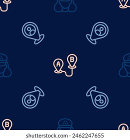 Set line Taxi driver, client and Route location on seamless pattern. Vector
