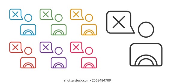 Set line Taxi driver icon isolated on white background. Set icons colorful. Vector