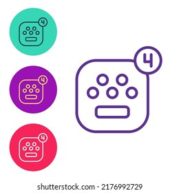Fijar línea Icono de aplicación móvil Taxi aislado en fondo blanco. Taxi de aplicación móvil. Indique los iconos en colores. Vector
