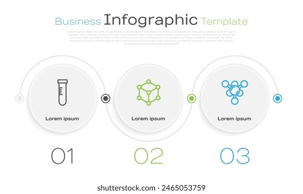 Set line Teströhrchen, Molekül und . In: Business Infographic Vorlage. Vektorgrafik