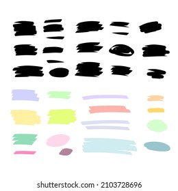 Set line or texture marker highlighter black and colored