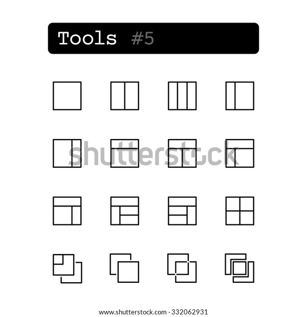 Set line thin\
icons. Vector. Tools\
editor