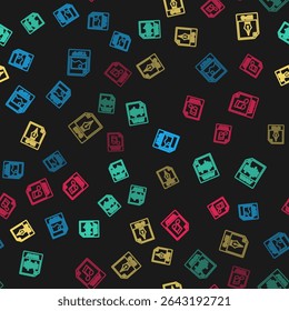 Set line TIFF file document, WAV, EPS and  on seamless pattern. Vector