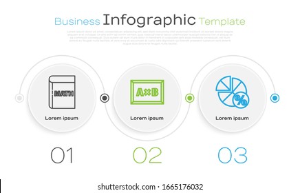 Set Line Triangle Math, Calculation And Equation Solution. Business Infographic Template. Vector