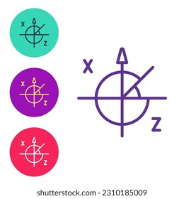 Set line Trigonometric circle icon isolated on white background. Set icons colorful. Vector