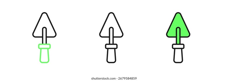 Conjunto de icono de paleta de línea aislado sobre fondo blanco.  Vector