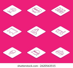 Set line Udder, Lettering milk, Bottle with, Whipped cream bottle, Yogurt container spoon, Ice and  icon. Vector
