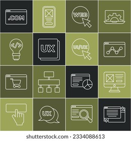 Set line UI or UX design, Website statistic, and graphic, Front end development,  and  icon. Vector