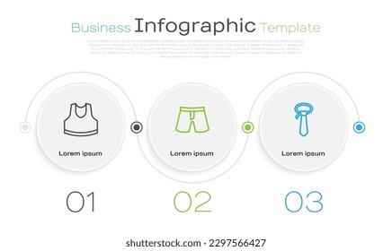 Set line Undershirt, Short or pants and Tie. Business infographic template. Vector