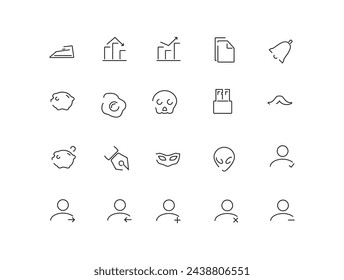 Set of line User icons web interfaces