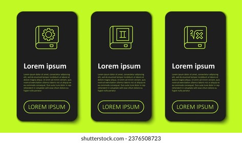 Set line User manual, Book and with mathematics. Business infographic template. Vector