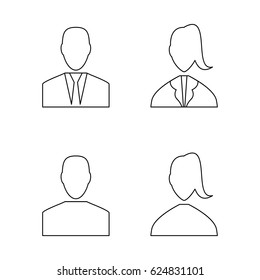 Set of line user profile icon vector illustration icon