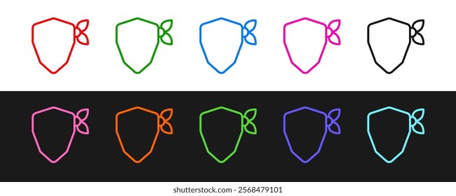 Set line Vandal icon isolated on black and white background.  Vector