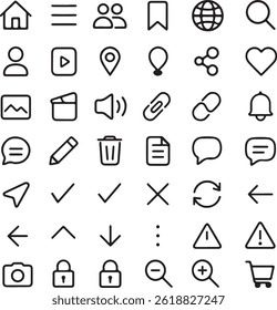 Set of line vector icons