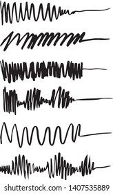Set of line vector illustration.Set of Underline Strokes in Doodle Style Various Shapes