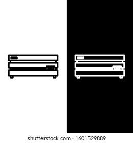 Set line Video game console icon isolated on black and white background.  Vector Illustration