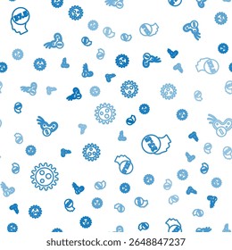 Set line Virus, High human body temperature and Negative virus on seamless pattern. Vector