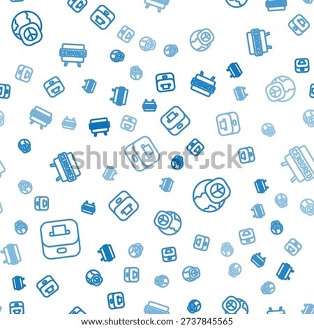 Set line Vote box, International day of peace and Censored stamp on seamless pattern. Vector