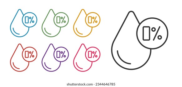 Set line Water balance icon isolated on isolated on white background. Set icons colorful. Vector
