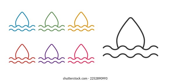 Set line Water drop icon isolated on white background. Set icons colorful. Vector