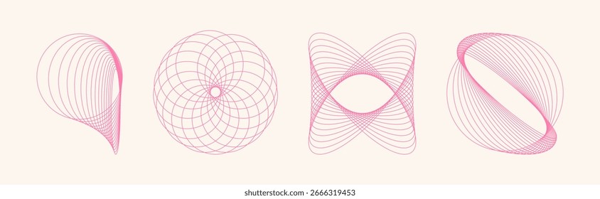 Conjunto de Formas de fluidos de onda de línea colección de formas negras líquidas abstractas geométricas circulares, diseño moderno para tarjeta, invitación, Fondo de pantalla, póster, brutalismo futurista Y2K 