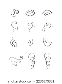 set of line wavy abstract elements
