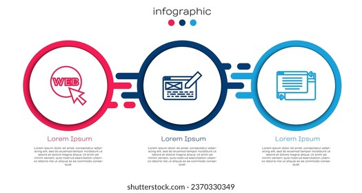 Establecer el diseño web y gráfico de línea, UI o UX y . Plantilla de infografía empresarial. Vector