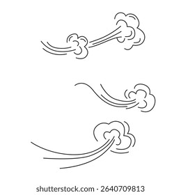 Set of line wind design. Nature element sign and symbol.