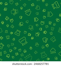 Set line Wine tasting, degustation, Chef hat and Cloud with rain on seamless pattern. Vector