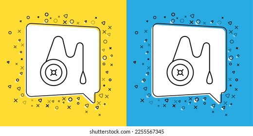 Set line Yoyo toy icon isolated on yellow and blue background.  Vector