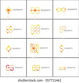 Conjunto de logotipos abstractos lineales. Swirl, círculo, bucle infinito y otros conceptos. Plantillas de marca de logotipo