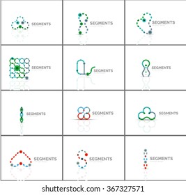 Set of linear abstract logos and swirl shapes. Company emblem, business icon