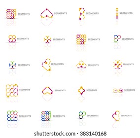 Set of linear abstract logos. Swirl, circle, infinity loop and other concepts. Logotype brand templates Set of linear abstract logos. Swirl, circle, infinity loop and other concepts. Logotype brand templates