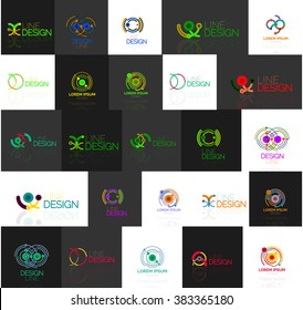 Set Linear Abstract Logos Swirl Circle Stock Vector (Royalty Free ...