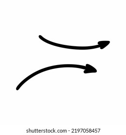A set of linear arrows, hand-drawn pointers on a white background.Vector illustration