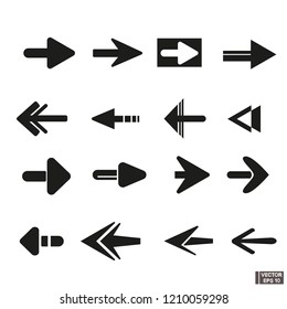 Set of linear arrows icons. Bright. For your design