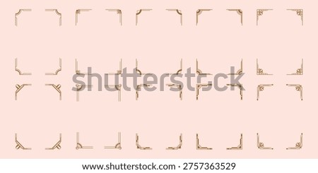 set of linear art deco ornament frame