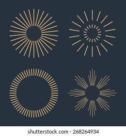 Set of linear badges.