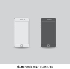 Set of linear cellphones, flat design, stock vector