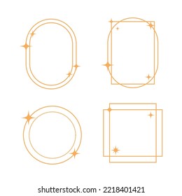 Set of linear frames and borders design for elements, decoration, social media, post. Abstract vector illustration