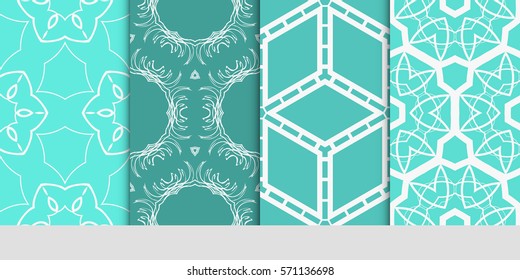 set of LINEAR GEOMETRIC seamless pattern background. Luxury texture for wallpaper, invitation. vector illustration.