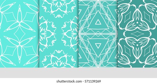 set of LINEAR GEOMETRIC seamless pattern background. Luxury texture for wallpaper, invitation. vector illustration.