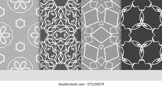 set of LINEAR GEOMETRIC seamless pattern background. Luxury texture for wallpaper, invitation. vector illustration.