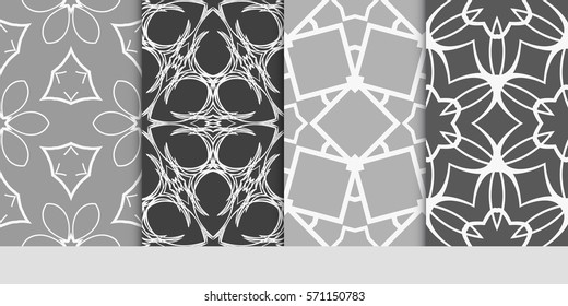 set of LINEAR GEOMETRIC seamless pattern background. Luxury texture for wallpaper, invitation. vector illustration.