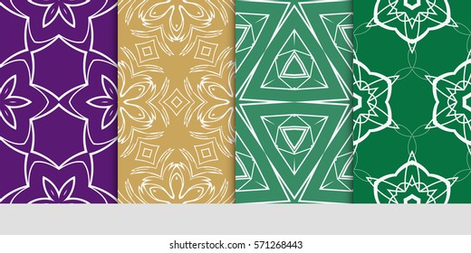 set of LINEAR GEOMETRIC seamless pattern background. Luxury texture for wallpaper, invitation. vector illustration.