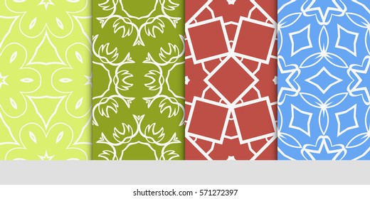 set of LINEAR GEOMETRIC seamless pattern background. Luxury texture for wallpaper, invitation. vector illustration.