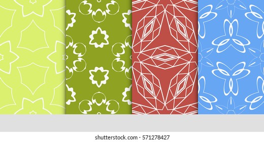 set of LINEAR GEOMETRIC seamless pattern background. Luxury texture for wallpaper, invitation. vector illustration.