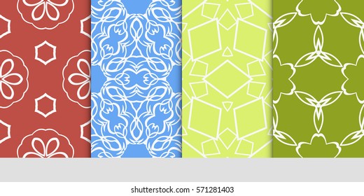 set of LINEAR GEOMETRIC seamless pattern background. Luxury texture for wallpaper, invitation. vector illustration.