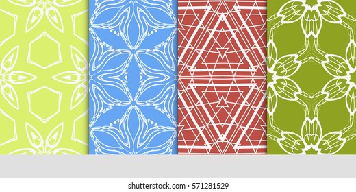 set of LINEAR GEOMETRIC seamless pattern background. Luxury texture for wallpaper, invitation. vector illustration.