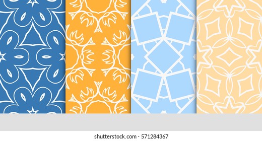 set of LINEAR GEOMETRIC seamless pattern background. Luxury texture for wallpaper, invitation. vector illustration.